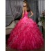 Ярко - розовое бальное платье